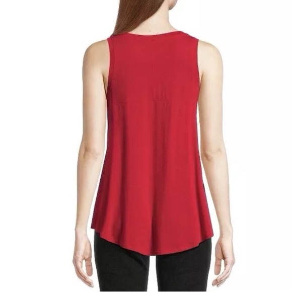 Time and Tru Women's Hi-Low Sleeveless Relaxed Fit Tank Top Size XXL (20) Red - Picture 3 of 11